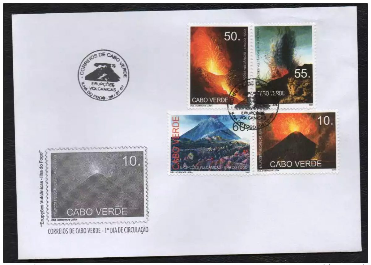 Cabo Verde 2007 - Vulcanic eruptions from Ilha do Fogo Vulcão Volcans 4 val. FDC