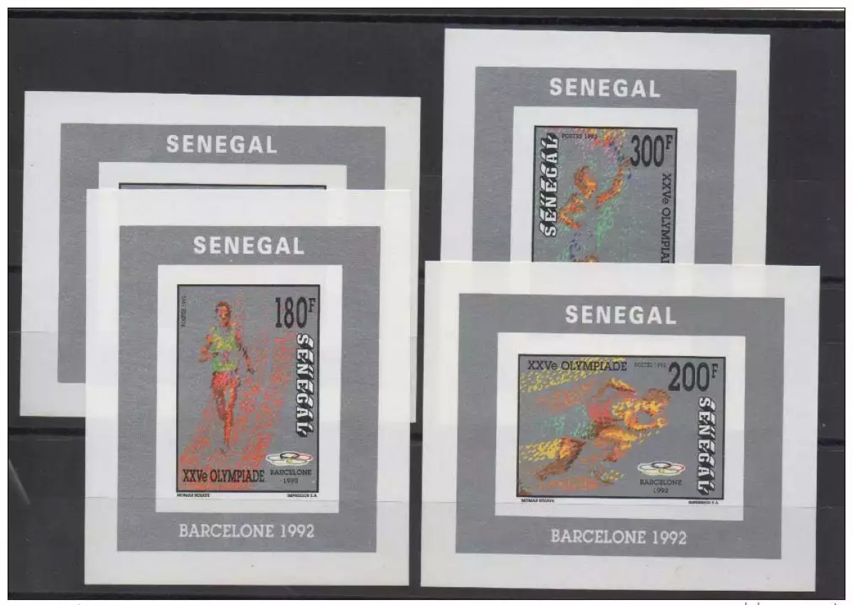 Sénégal 1992 Mi. 1211 - 1214 Blocs de luxe ND IMPERF Jeux Olympiques Barcelone