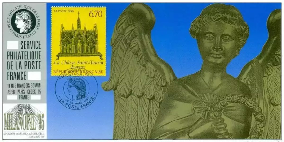 127 Offizielle Karte Ausstellung Milano 1995 FDC Saint-Taurin Evreux Kirche