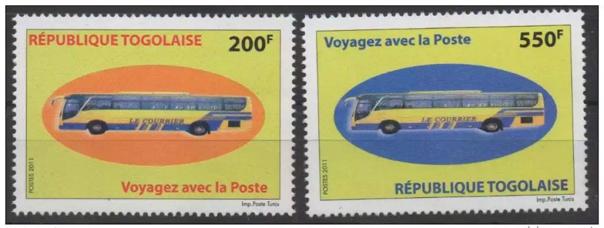 Togo 2011 Mi. B4316 Postreisedienst Travel with the Post Office Bus Coach