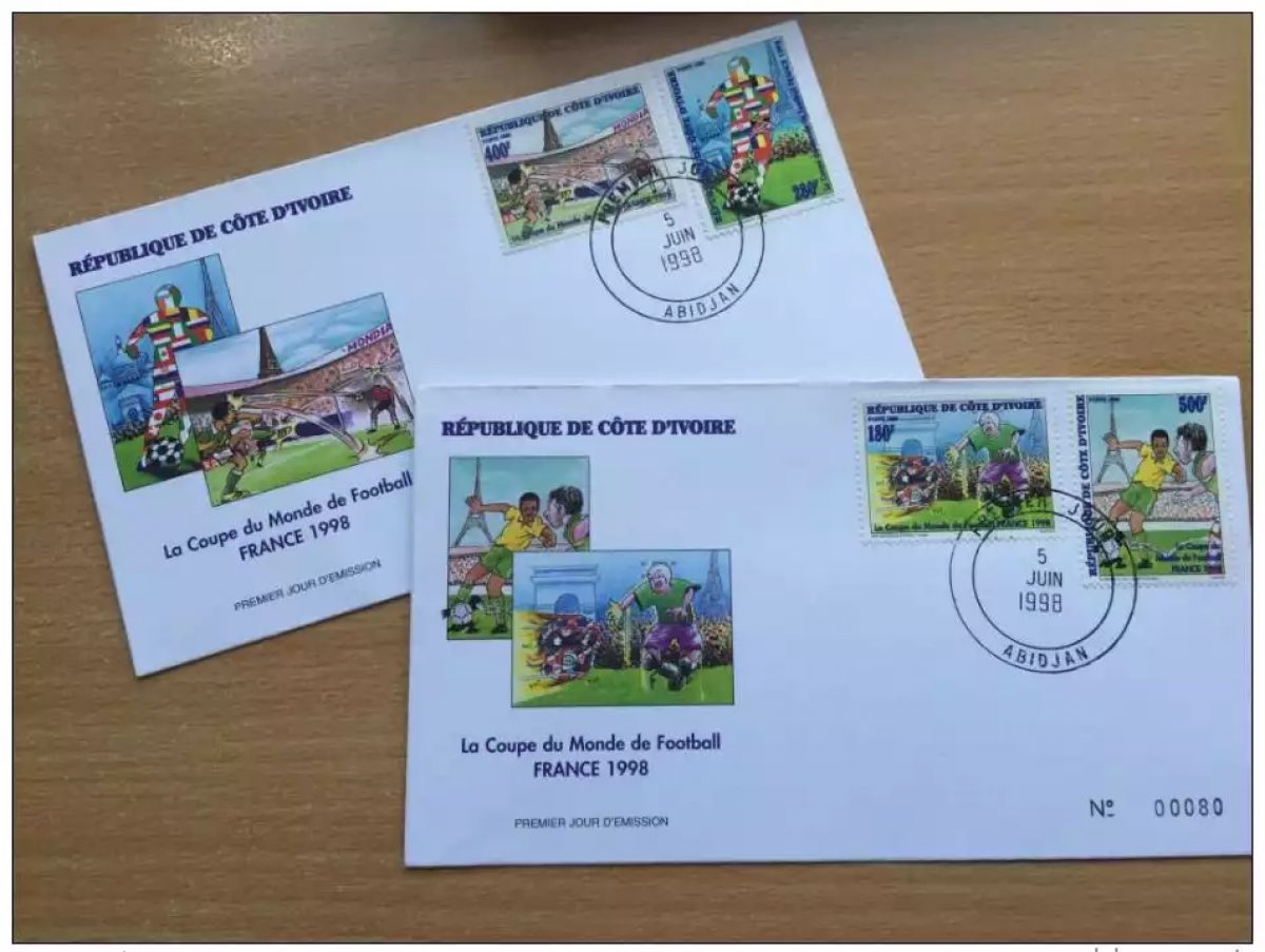 Côte d'Ivoire 1998 FDC FIFA World Cup Coupe Monde France Football Mi. 1189-1192