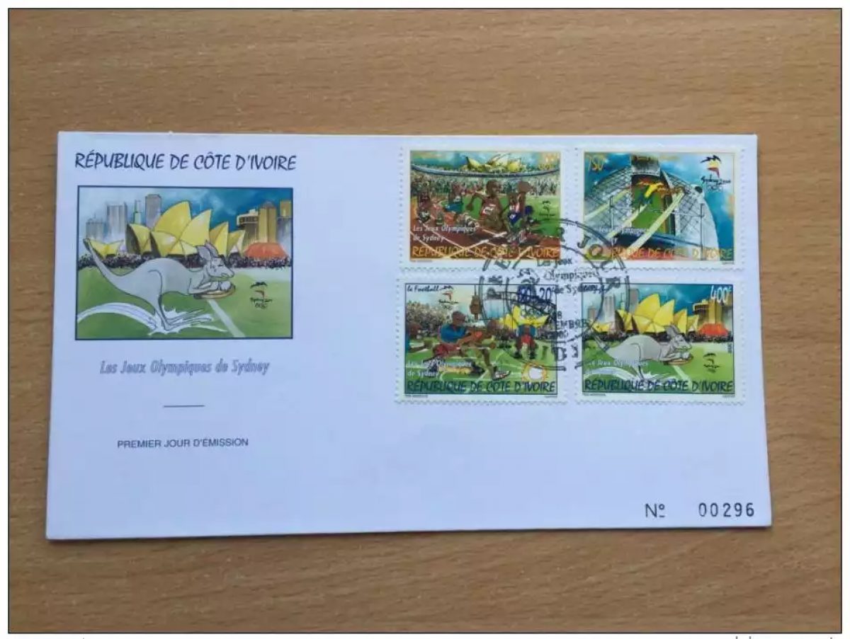 Côte d'Ivoire 2000 Mi. 1256 - 1259 FDC Sydney Olympic Games Jeux olympiques