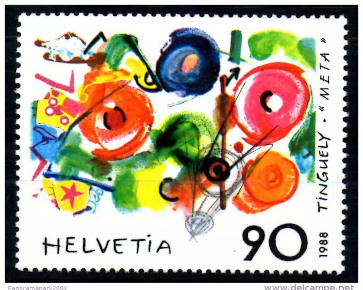 Gemeinschaftsausgabe Frankreich Schweiz 1988 Tinguely META Kunst Yvert 1308