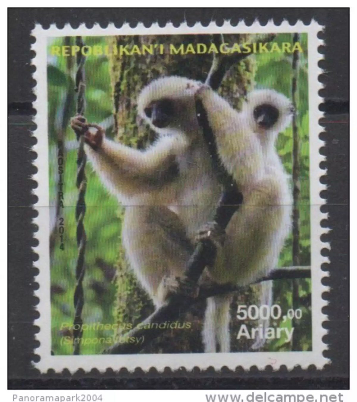 Madagascar 2014 / 2015 Mi. 2685 Faune Lemur lémurien Propithecus candidus MNH **