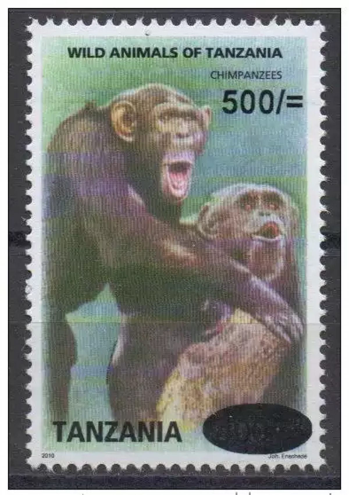 Tanzania 2010? Wild Animals Chimpanzee Monkeys Wildlife 500 - 400 Sh RARE MNH **