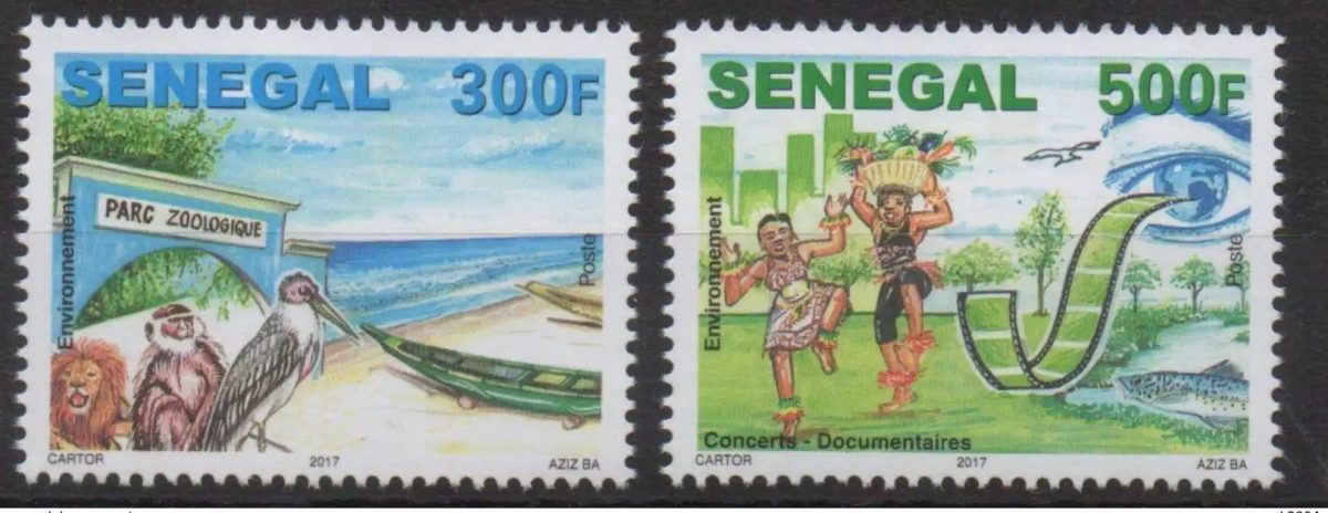 Sénégal 2017 Mi. ? Environnement Faune Lion Oiseau Singe Cinema Poisson