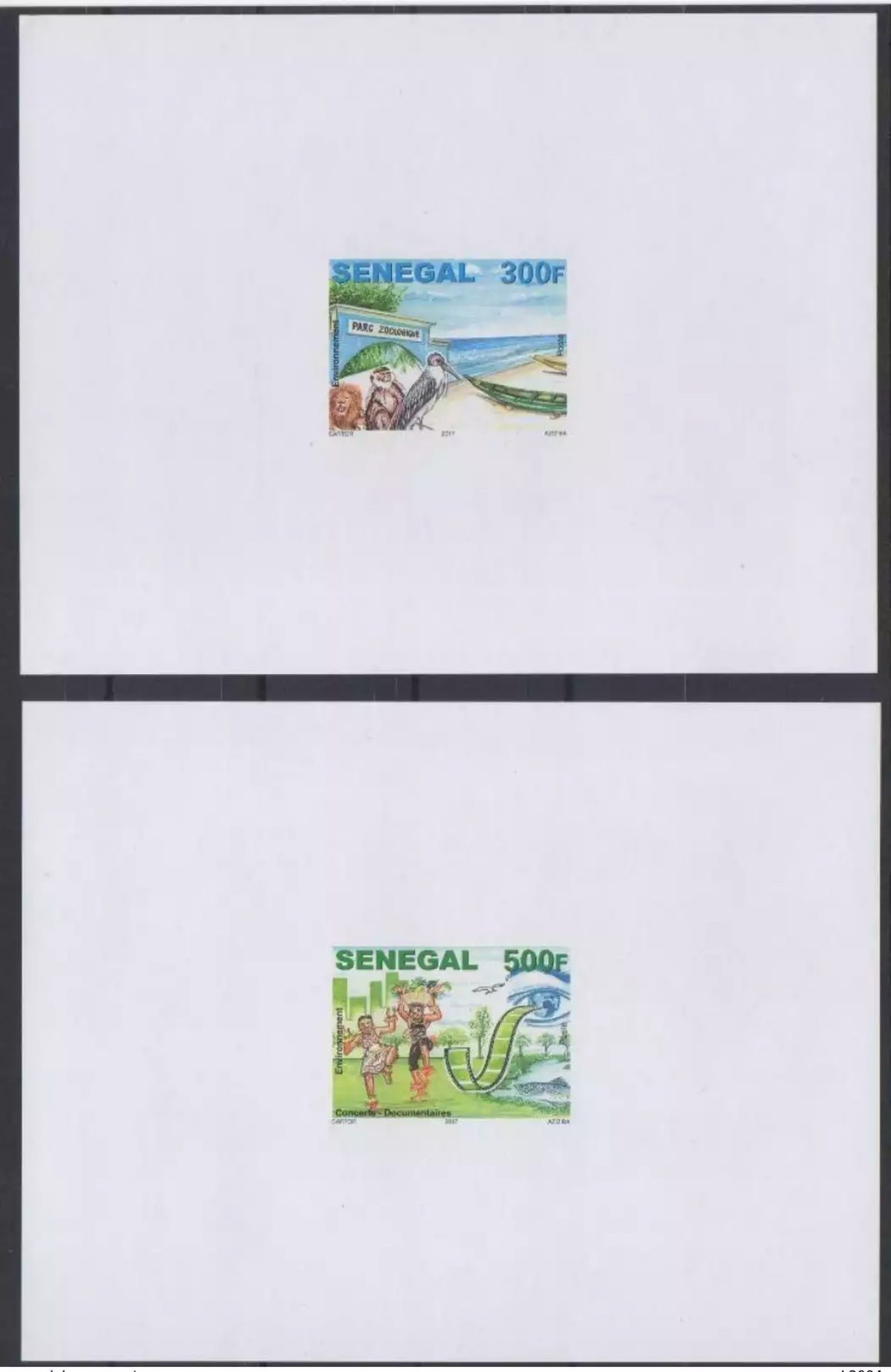 Senegal 2017 Mi. 2244-2245 Luxusprobe Umwelt Löwe Affe Vogel Kino