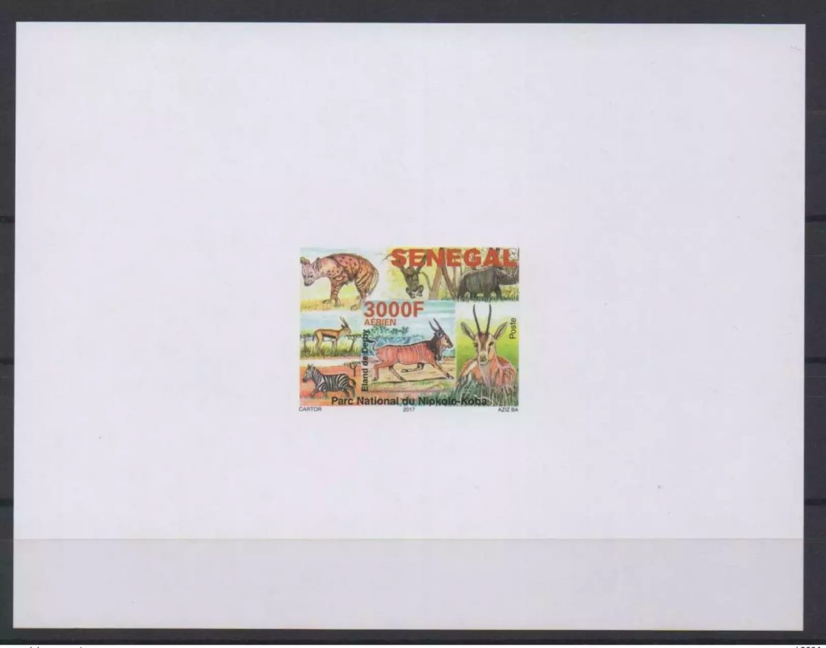 Sénégal 2017 Mi. Bl. 111 épreuve de luxe faune National Park singe rhinoceros