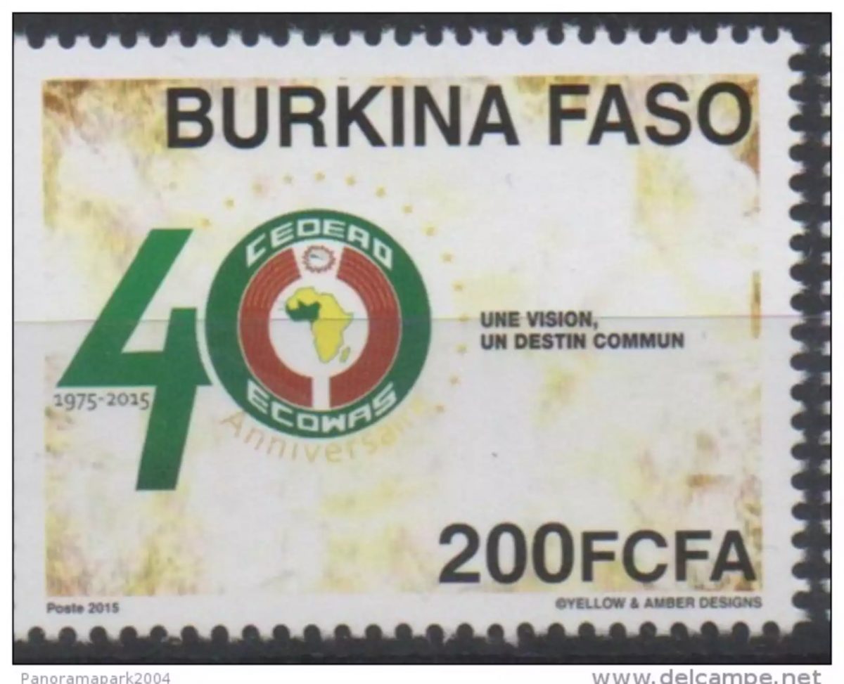 Burkina Faso 2015 Emission commune Joint Issue CEDEAO ECOWAS 40 ans 40 years
