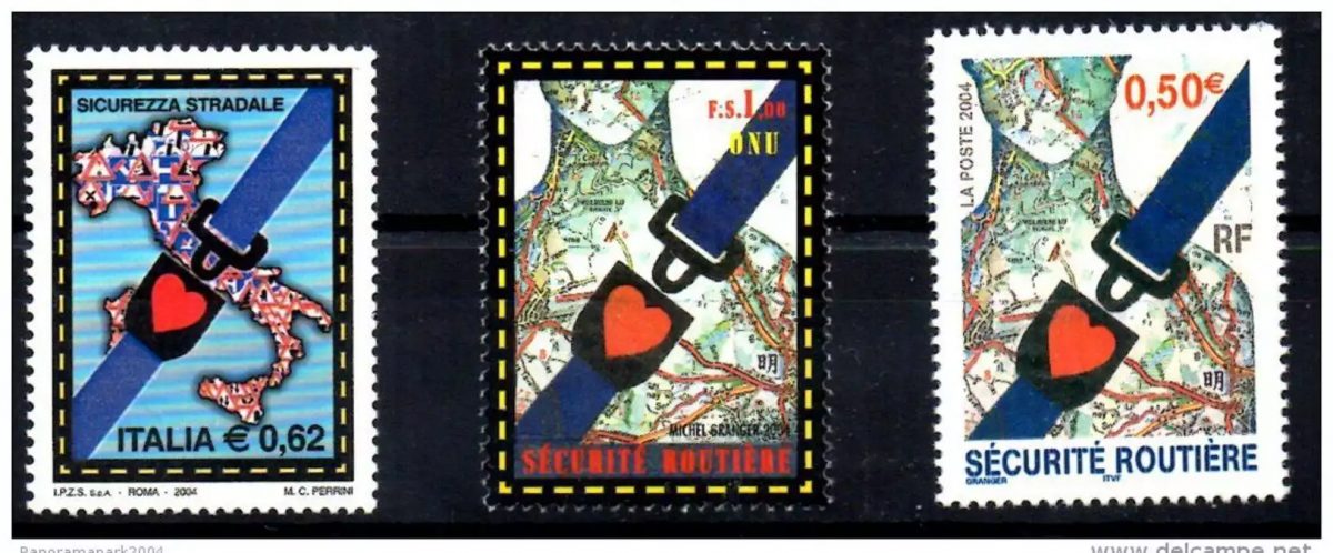 Joint issue France Italy UN 2004 ROAD SAFETY Yvert 2706 505 3659