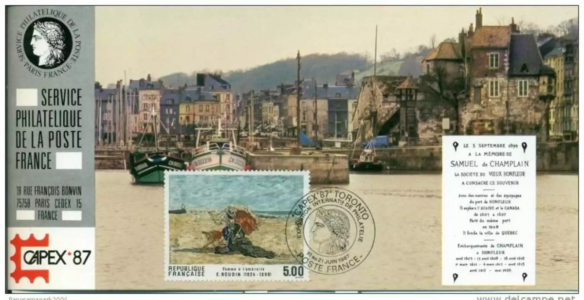 038 Carte officielle Exhibition Canada Capex FDC 1987 France Samuel de Champlain
