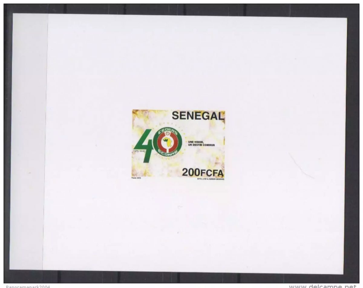 Senegal 2015 Mi. 2229 RARE EPREUVE DE LUXE Emission commune CEDEAO ECOWAS 40 ans