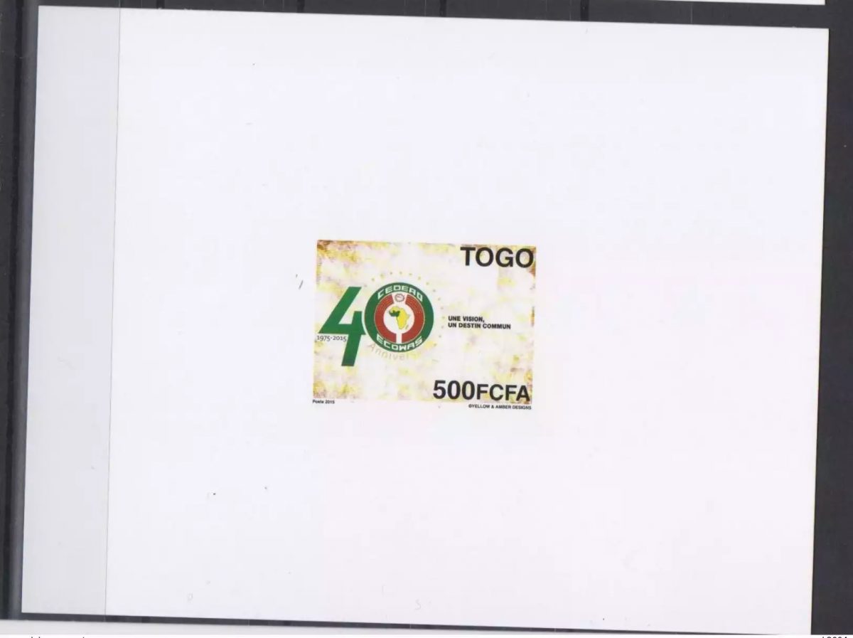 Togo 2015 Mi. 6977 proof EPREUVE DE LUXE Emission commune CEDEAO ECOWAS 40 ans