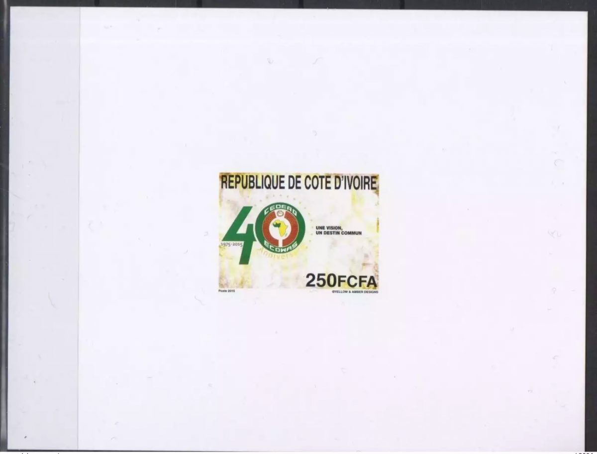 Côte d'Ivoire 2015 Mi. 1628 EPREUVE DE LUXE Emission commune CEDEAO ECOWAS