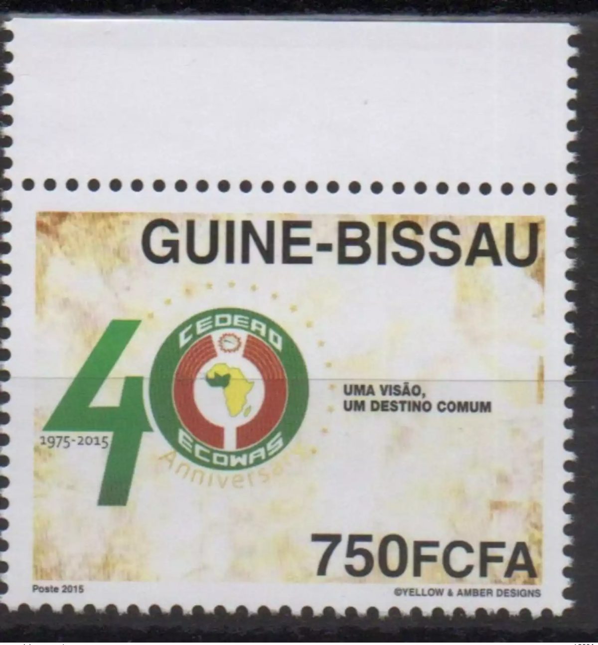 ULTRA RARE UNISSUED 750F Guinea-Bissau 2015 Joint Issue ECOWAS