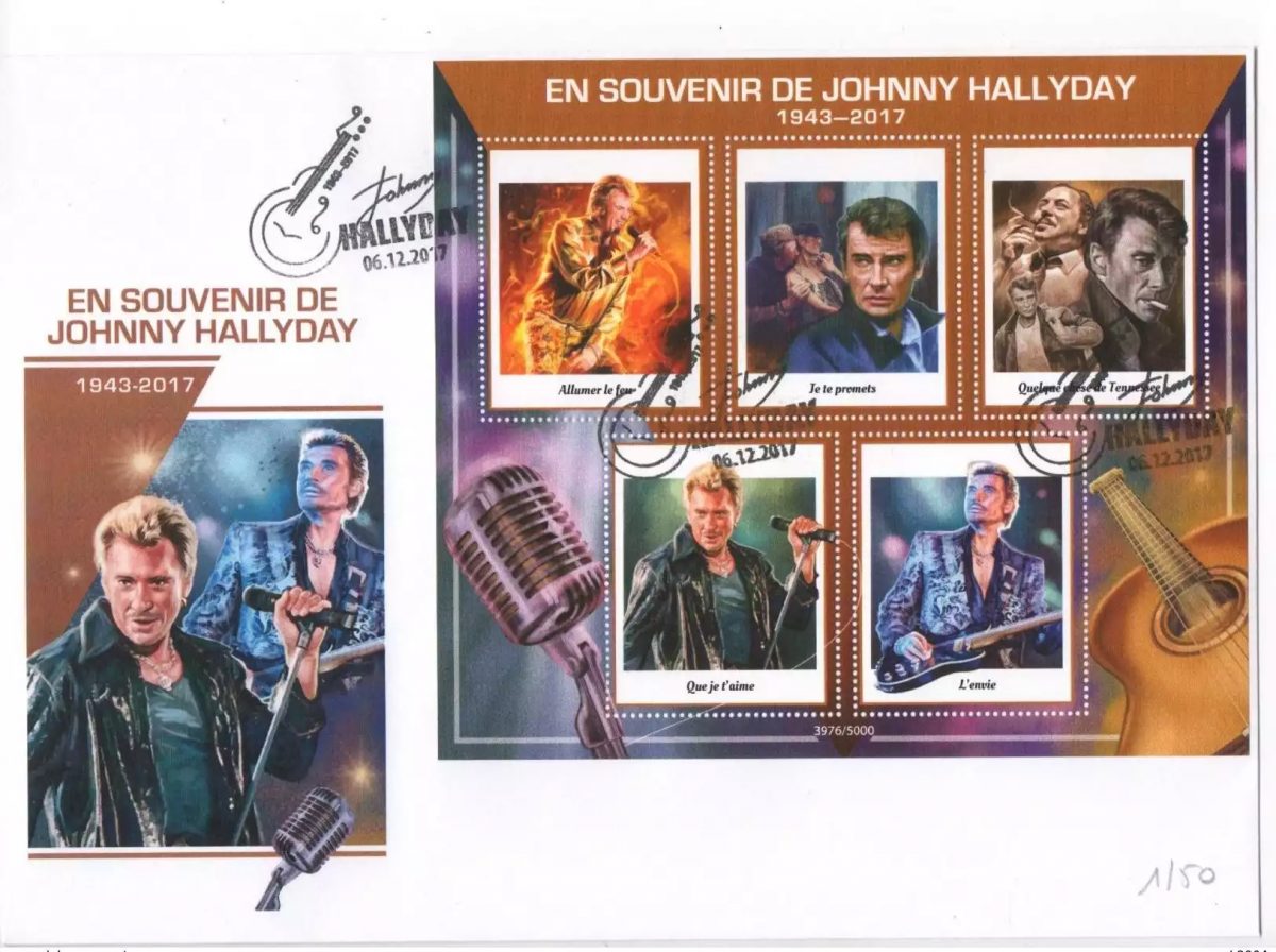Enveloppe collector Johnny Hallyday 1943 - 2017 souvenir hommage cachet n°2