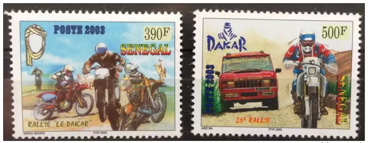 Senegal 2003 26. Rallye Dakar Motorrad Auto 2 Werte SELTEN postfrisch