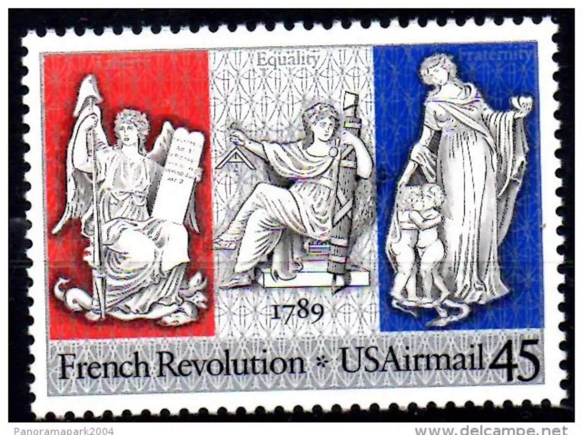 Joint issue France USA 1989 200 Years Human Rights Yvert PA114 cost 3€