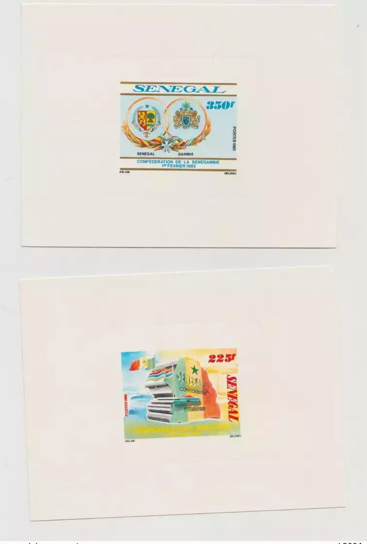 Sénégal 1982 Mi. 775 - 776 Epreuve de Luxe Confédération la Sénégambie