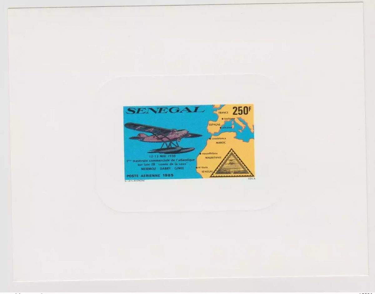 Senegal 1985 Mi. 848 Luxury Event Imperf Traversée Jean Mermoz Aviation