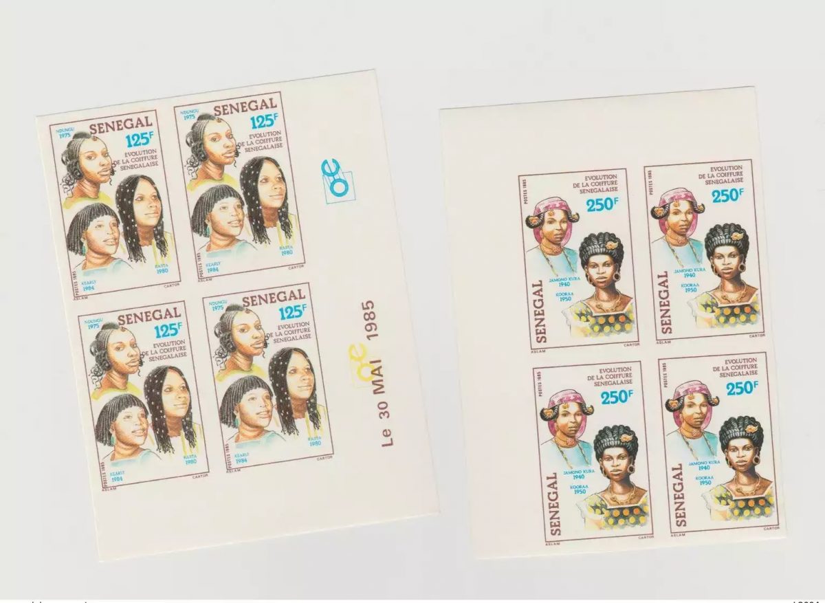 Senegal 1985 Non-serrated Imperf Evolution of Senegalese Hairstyling