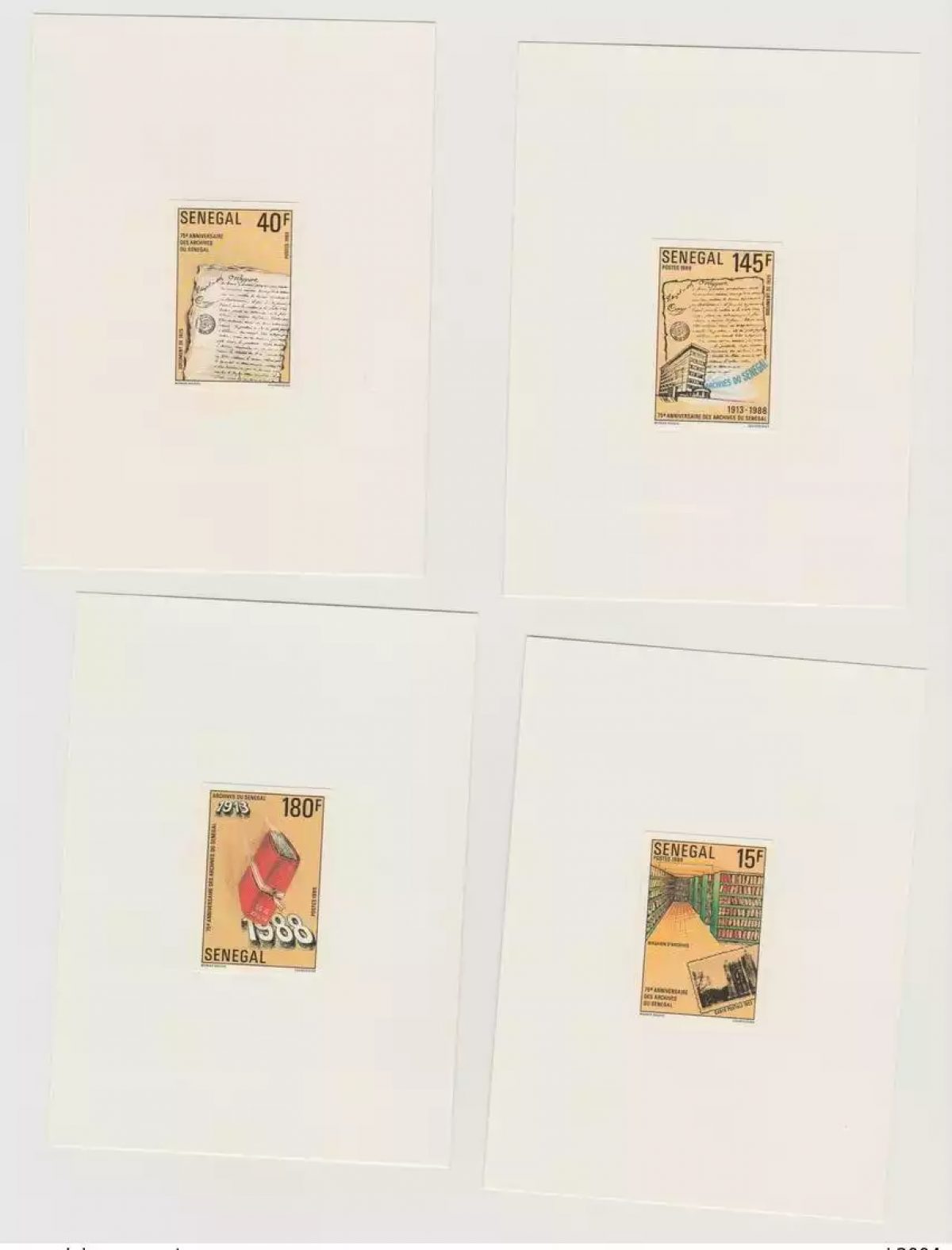Senegal 1989 Mi. 1031 - 1034 Luxury proof anniversary Archives book
