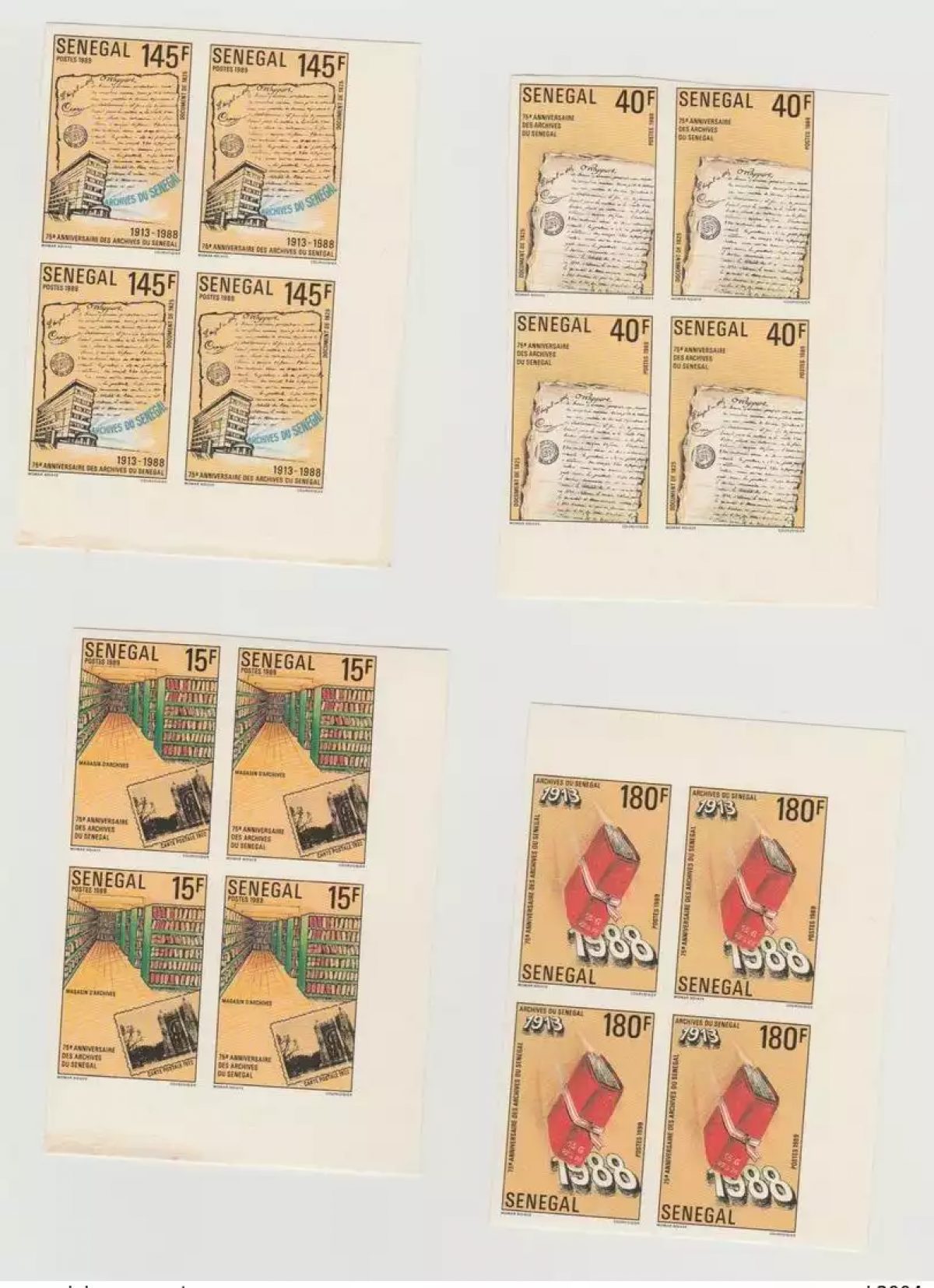 Senegal 1989 IMPERF 75th Anniversary of the Archives Buch Book