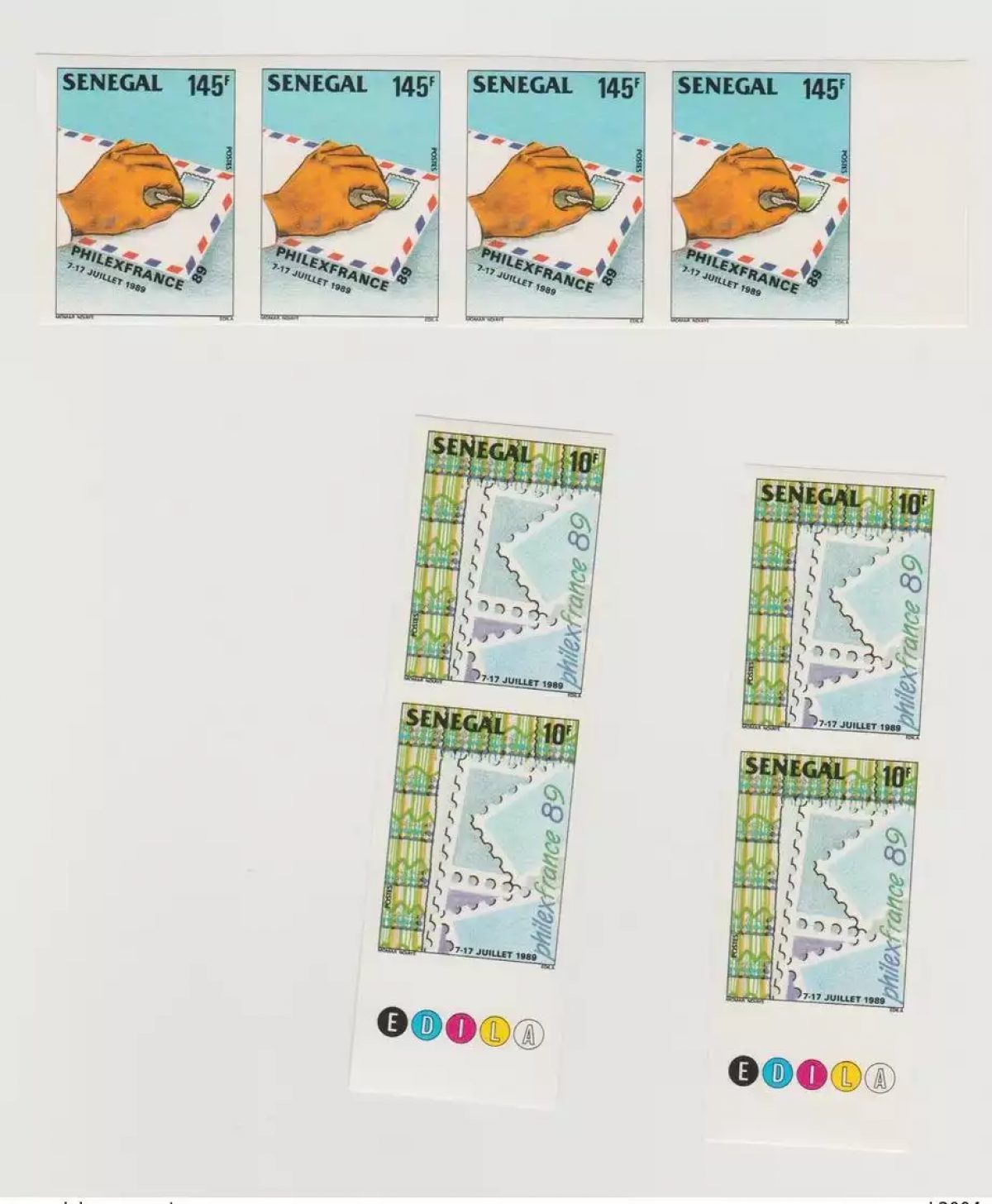 Sénégal 1989 ND Imperf Philexfrance Paris Stamp exhibition stamp on stamp
