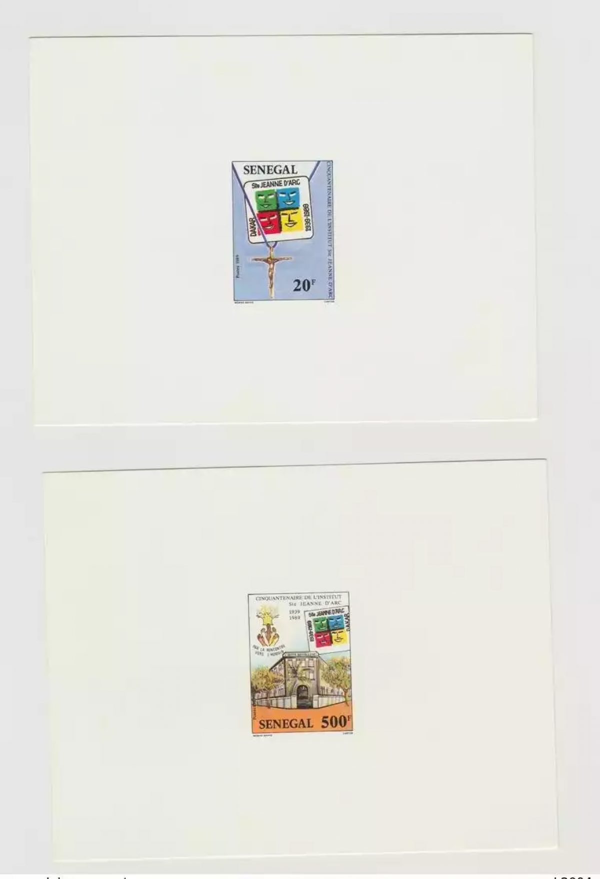Sénégal 1989 Mi. 1059 - 1060 Epreuve de Luxe Institut Sainte Jeanne d'Arc Dakar