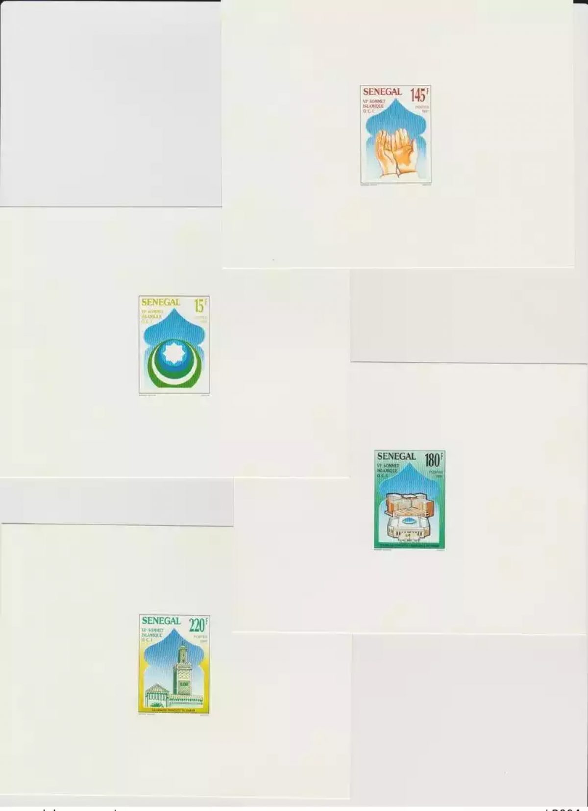 Sénégal 1991 Mi. 1158 - 1161 Epreuve de Luxe Sommet Islamique Islam OCI Religion