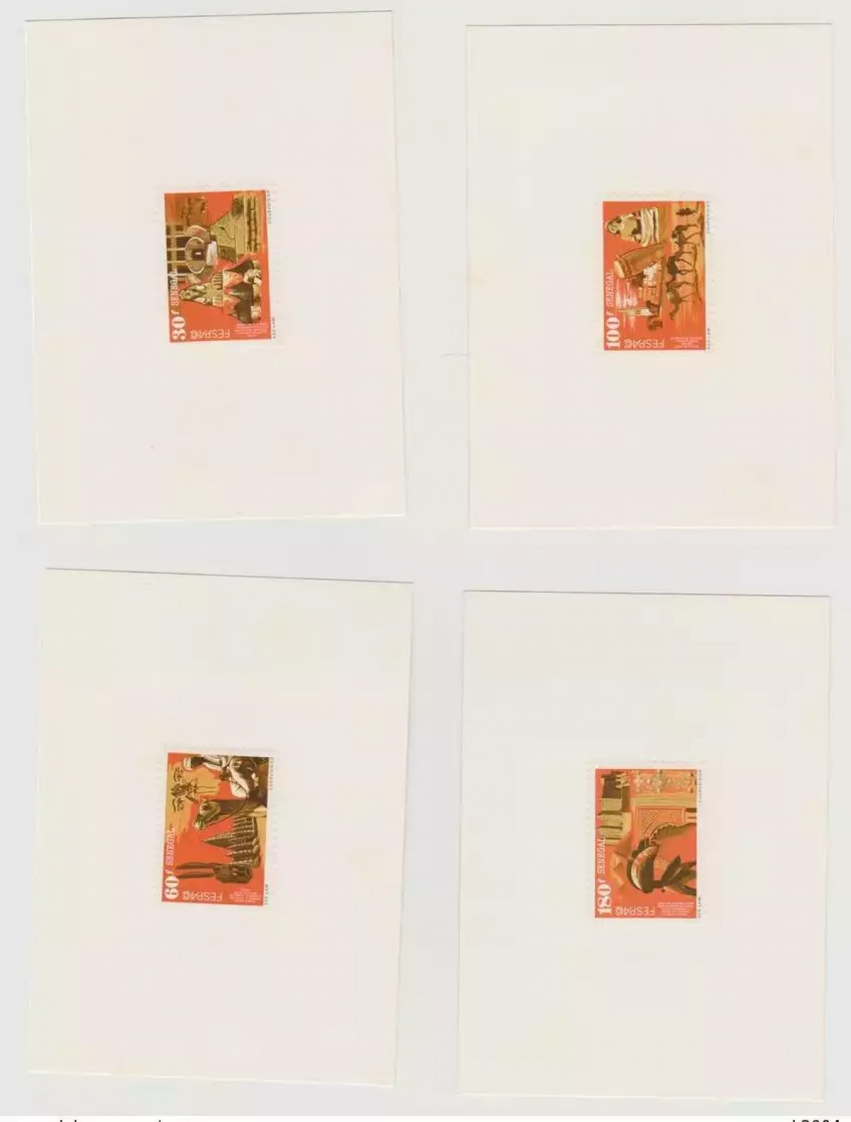 Senegal 1991 Mi. 1120 - 1123 Epreuve de luxe FESPAC Chameau Sphinx Art