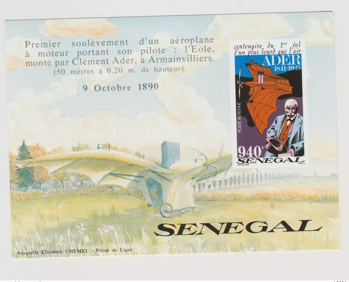 Senegal 1992 Mi. Bl. 64 Luxury Event Clément Ader Aviation Airmail