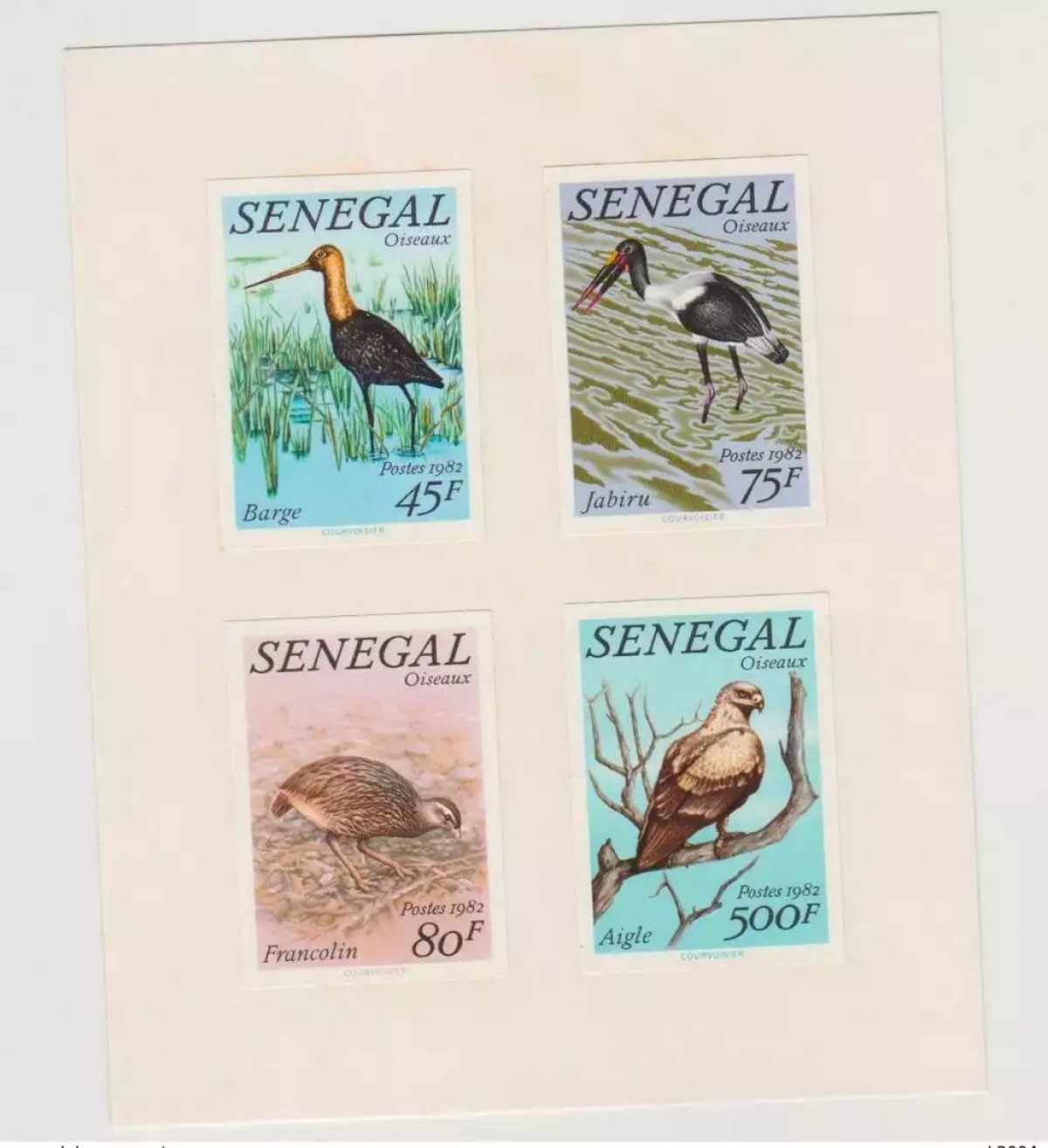 Senegal 1982 Mi. 777-780 Luxusprobe Vögel Adler Stelzvogel