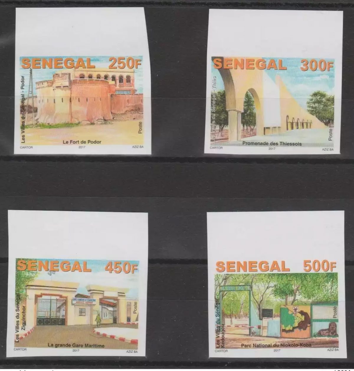 Senegal 2017 Mi. ? IMPERF ND Städte Podor Thiessois Bahnhof Niokolo