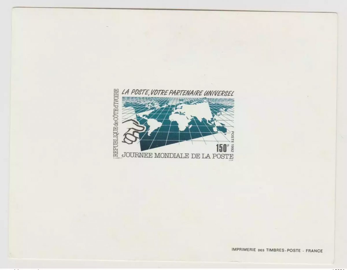 Ivory Coast Luxury Event 1992 Mi. 1073 World Post Day UPU
