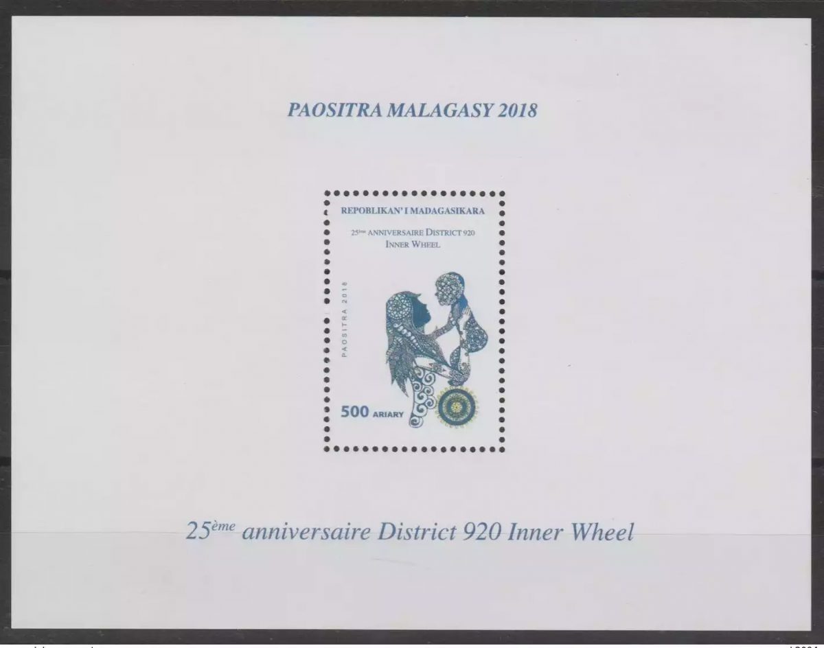 Madagaskar 2018 Mi. Bl. 324 Luxusblock 25 J. Distrikt 920 Inner Wheel Rotary