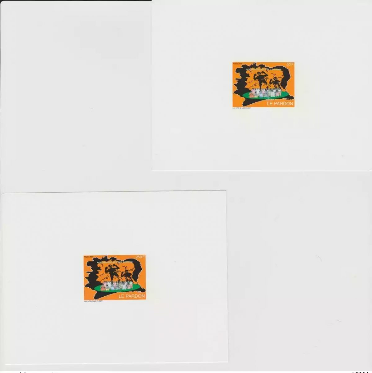 Côte d'Ivoire Proof De Luxe 2008 Mi. 1490 - 1491 Le Pardon Map Landkarte Carte