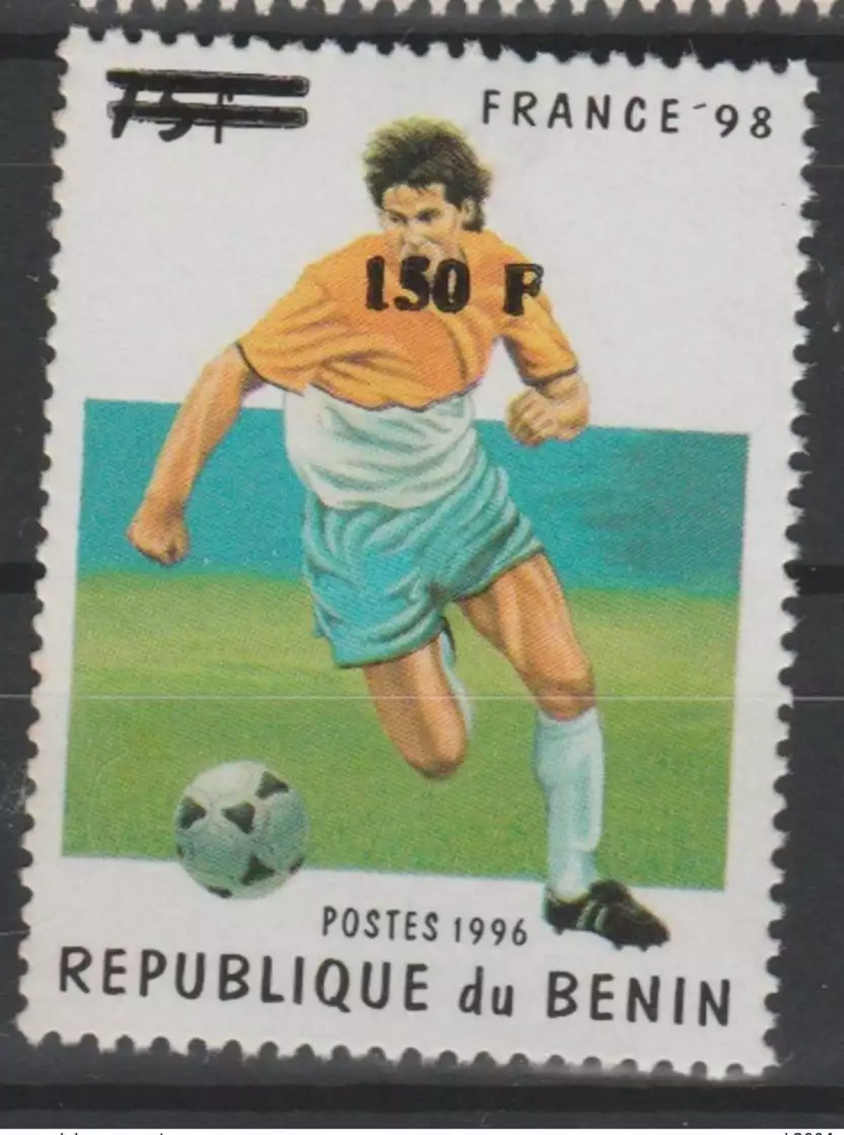 Bénin 2000 Mi. 1259 Football FIFA World Cup Football France 1998 Surchargé MNH**