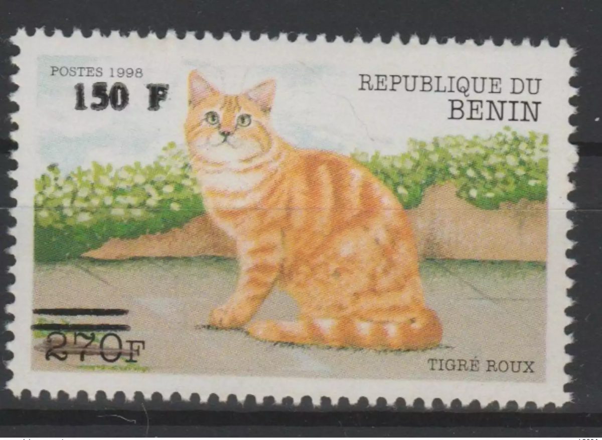 Bénin 2000 Mi. 1304 Chat Katze Cat Gatto faune Fauna surchargé overprint MNH
