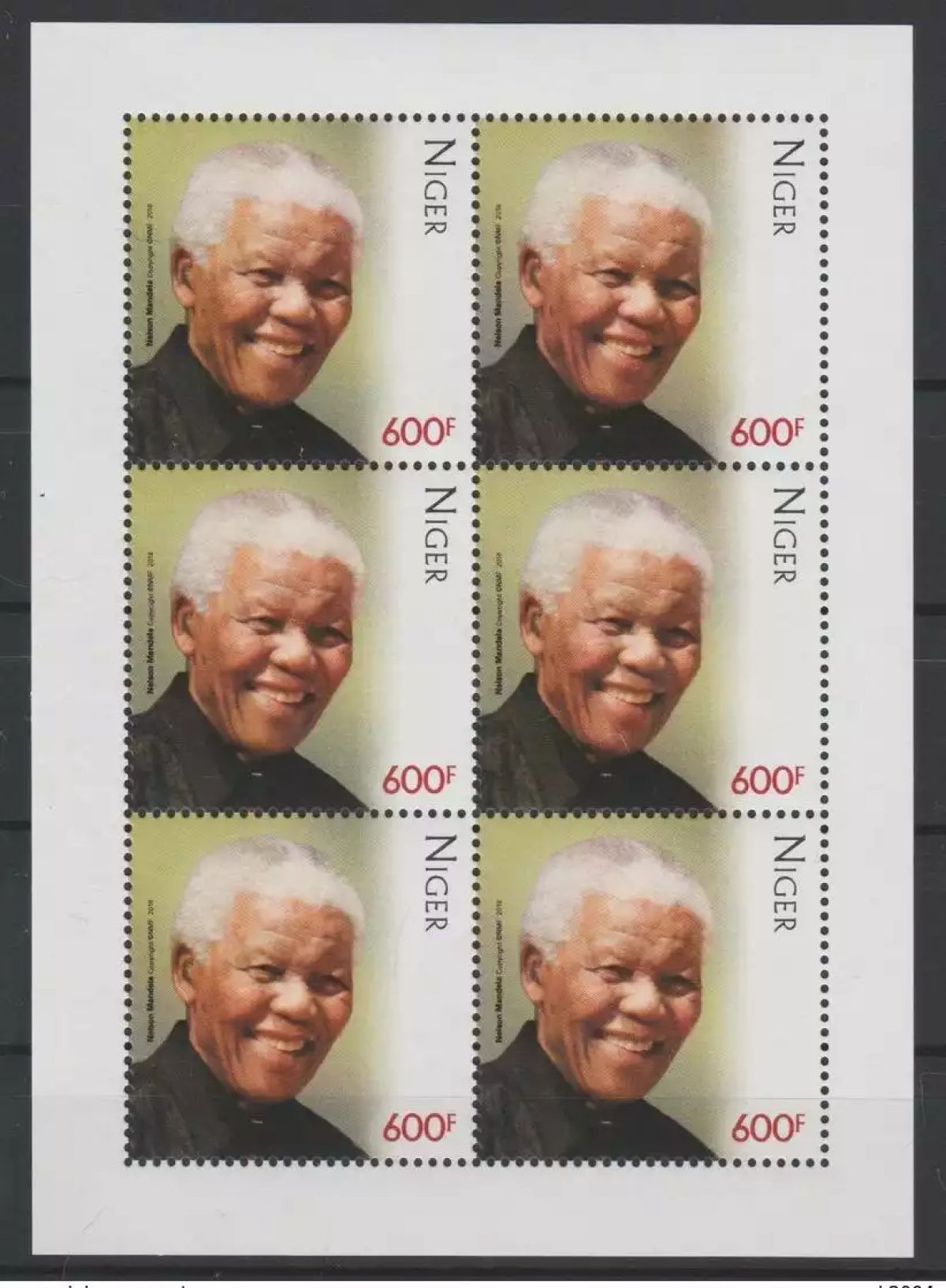 Niger 2018 Mi. ? M/S Joint Issue PAN African Postal Nelson Mandela 100 years