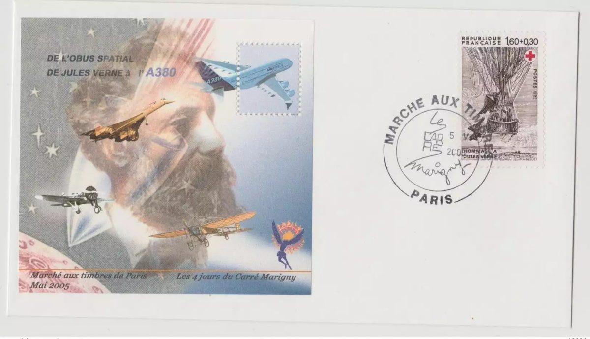 France 2005 Carré Marigny No. 17 D Envelope 1st Day Airbus A380 Jules Verne