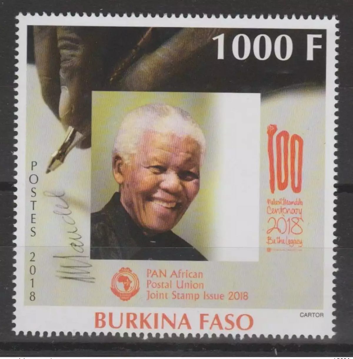 Burkina Faso 2018 Mi. ? stamp PAN African Postal Union Nelson Mandela 100 ANS
