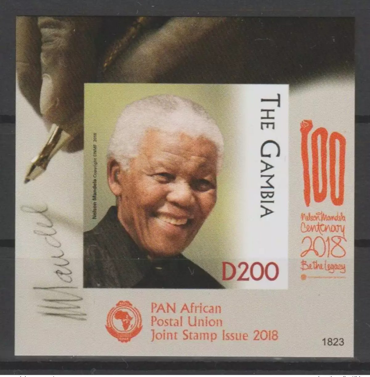 Gambie 2018 Mi. ? IMPERF ND S/S  PAN African Postal Union Nelson Mandela 100 ans