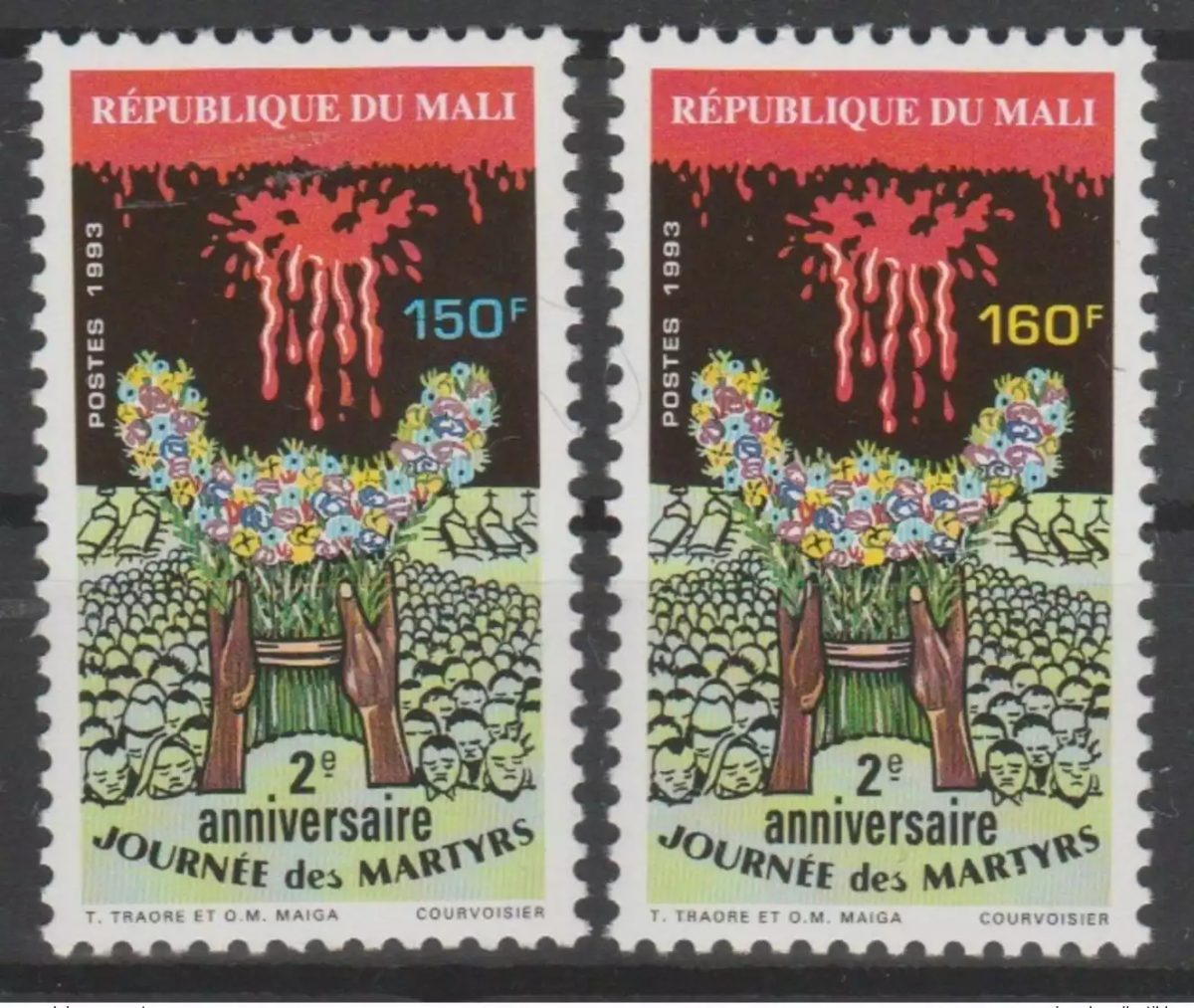 Mali 1993 Mi. 1175 - 1176 2nd anniversary Martyrs' Day MNH 2 val.