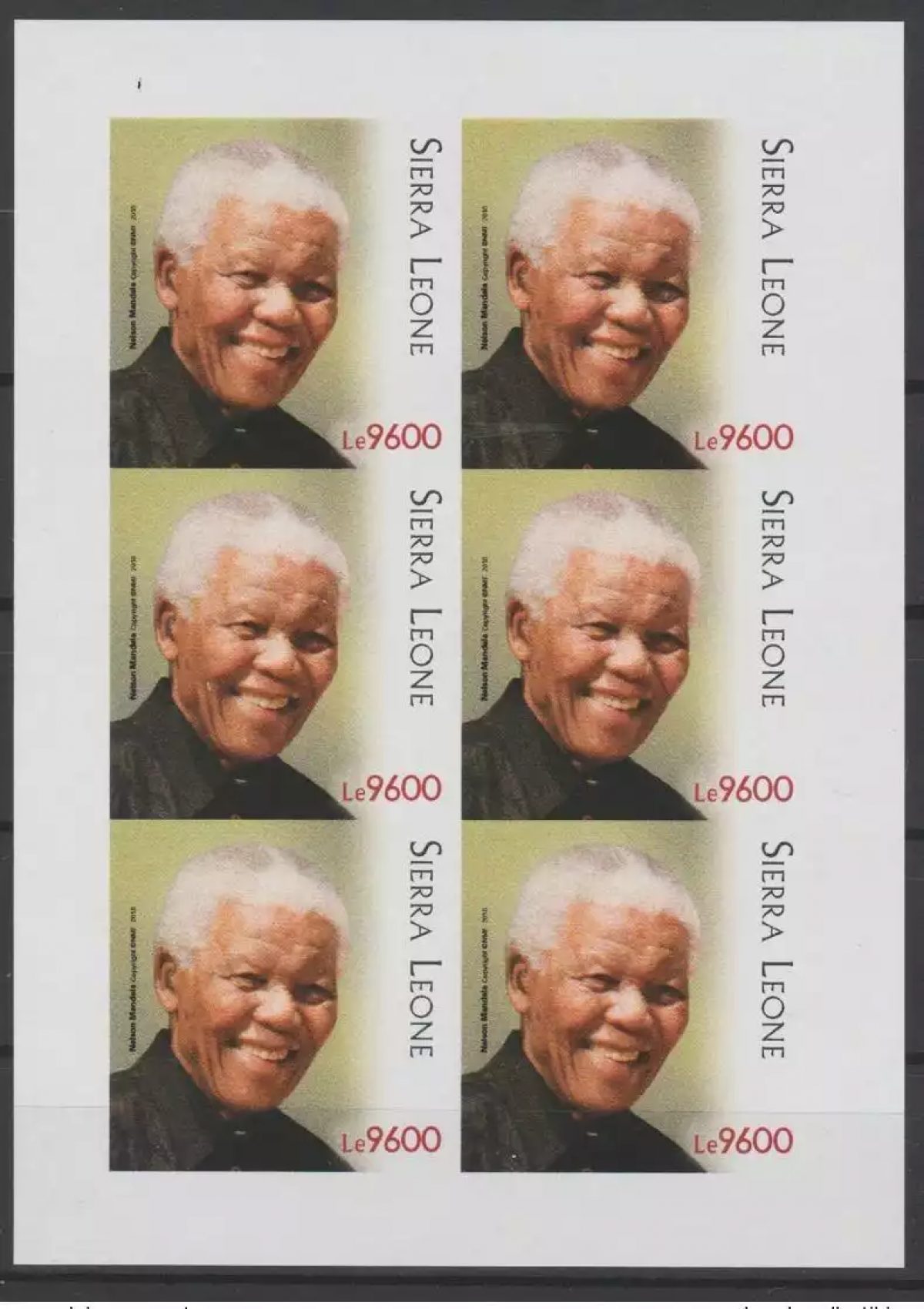 Sierra Leone 2018 Mi.? M/S IMPERF NDJoint Issue PAPU Nelson Mandela 100 Years