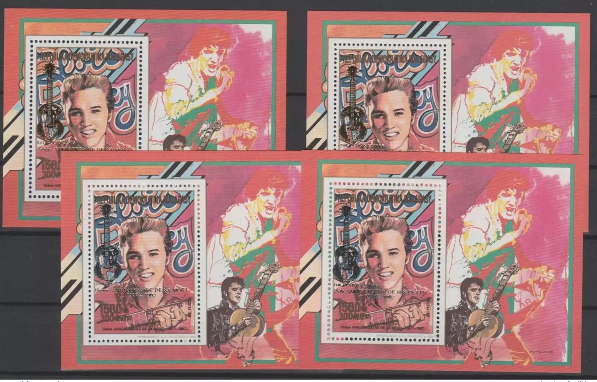 Madagascar 1988/1993 Or Argent Elvis Presley Musique Mi. Bl. 237 Ia - IIb RARE!