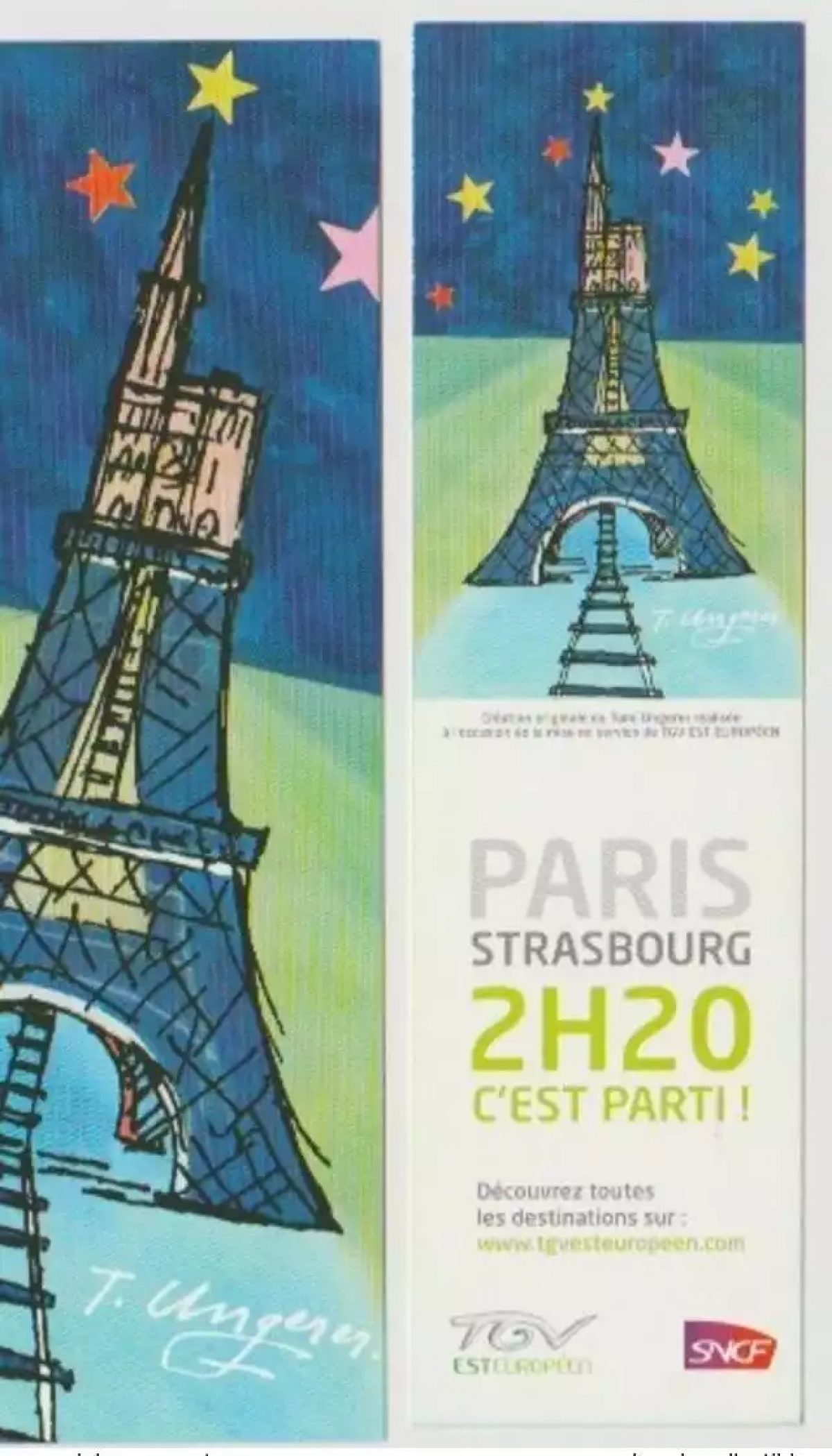 FRANKREICH 2007 LESEZEICHEN TOMI UNGERER TGV EST EUROPEEN EIFFELTURM SNCF