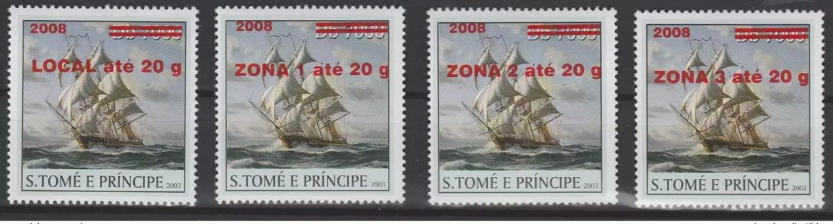 São Tomé & Príncipe 2008/2009 Mi. 4005II-4008II Segelschiff 4 Werte