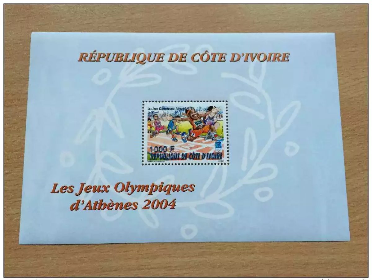 Côte d'Ivoire 2004  Bloc Mi. Bl. A36 A1319 Jeux Olympiques Olympic Games Athènes