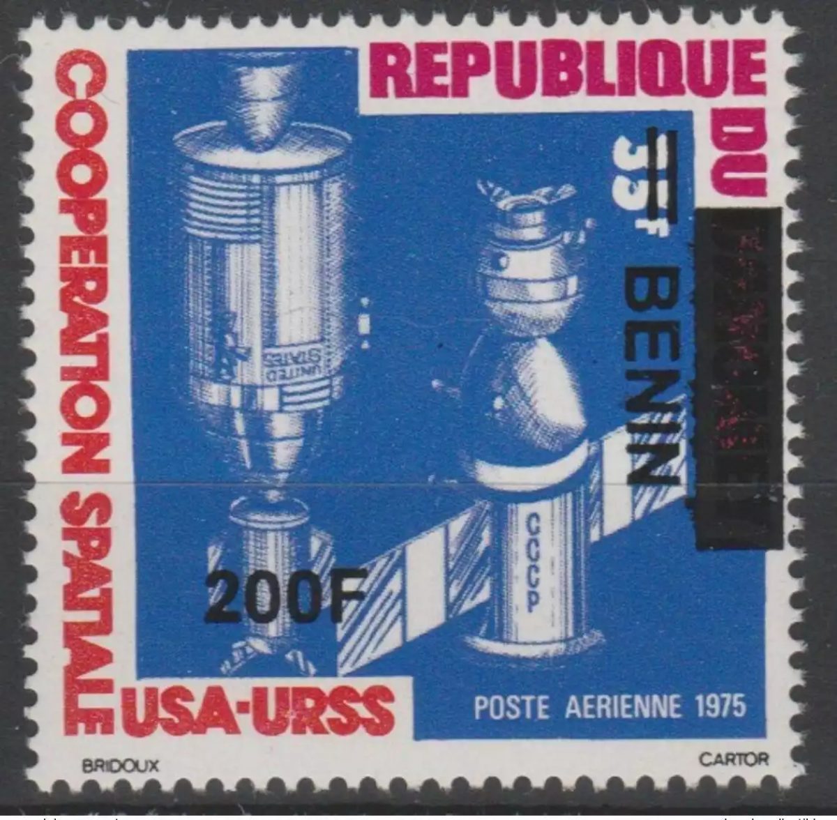 Benin 2008/2009 Mi. 1520 USA-UdSSR Weltraumkooperation 200F Aufdruck MNH**